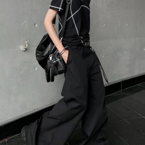 Retro Deconstructed Short-Sleeve Women's Summer T-Shirt - American Style Casual Slim Fit Top for Y2K Outdoor Fashion