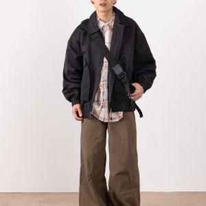 Retro Draped Casual Pants for Men - Stylish Wide-Leg Trousers, Loose Fit Workwear, High-End Fashion