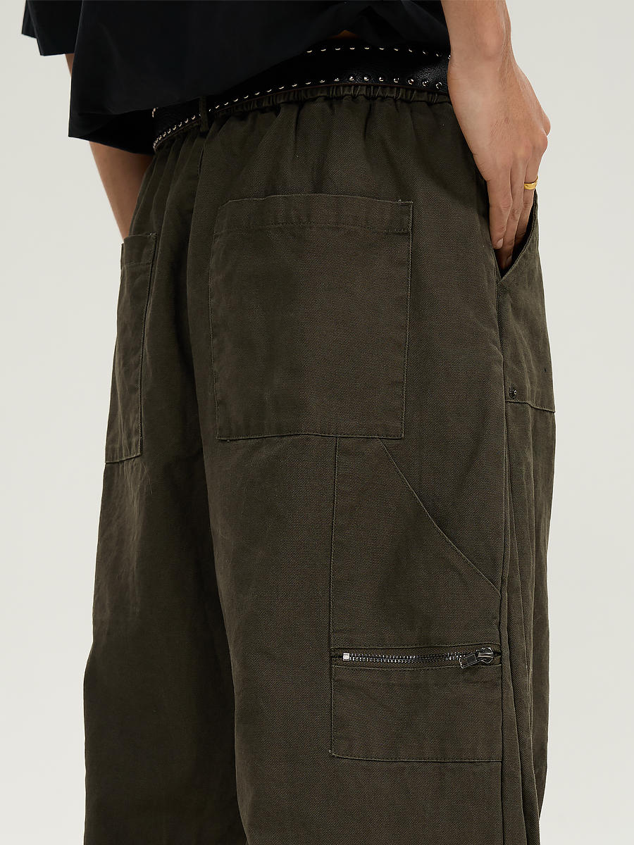 Retro Draped Loose-Fit Spring Spliced Casual Pants for Men - Foldable Straight-Leg American Style Workwear Retro Draped Loose-Fit Spring Spliced Casual Pants for Men - Foldable Straight-Leg American Style Workwear