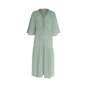 Retro Floral V-Neck Chiffon Dress for Women - Summer Loose Mid-Sleeve Flared Skirt, Vintage Style, Perfect for 90s and Y2K Fashion