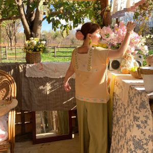 Retro Green Pleated High-Waisted Wide-Leg Lantern Pants for Women - Casual Spring Fashion, Vintage Style, Loose Fit