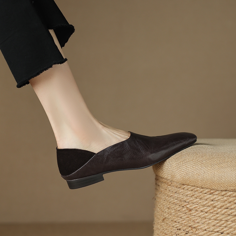 Retro High-End Genuine Leather Lazy Loafers for Women - Summer 2025 Fashion, Italian Style, Comfortable & Chic Retro High-End Genuine Leather Lazy Loafers for Women - Summer 2025 Fashion, Italian Style, Comfortable & Chic