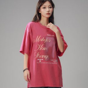 Retro High Street Loose Short Sleeve T-Shirt for Men and Women - Summer Trendy Couple Top with American Beer Captain Design