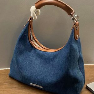 Retro Hong Kong-Style Denim Tote Bag for Women - Versatile Underarm Shoulder Crossbody Bag, 2023 Fashion Essential