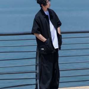 Retro Japanese Casual Short-Sleeve Shirt for Men - Versatile Lapel Design, Summer Workwear, Trendy Half-Sleeve Style