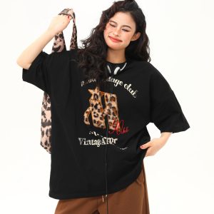 Retro Letter Patch Embroidered Short-Sleeve T-Shirt for Women - Trendy Casual Summer Top, Loose Fit, American Vintage Style