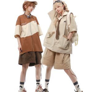 Retro Loose-Fit Casual Men's T-Shirt with Short Sleeves - Japanese Style Summer Top for Couples