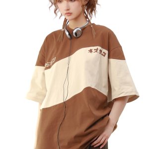 Retro Loose-Fit Casual Men's T-Shirt with Short Sleeves - Japanese Style Summer Top for Couples