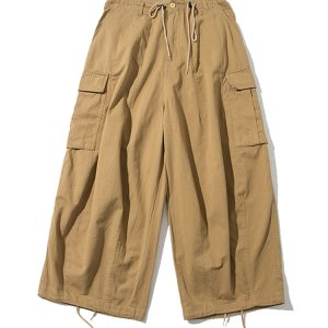 Retro Loose Multi-Pocket Wide-Leg Casual Pants for Men - Trendy 90s Inspired Straight-Leg Work Trousers