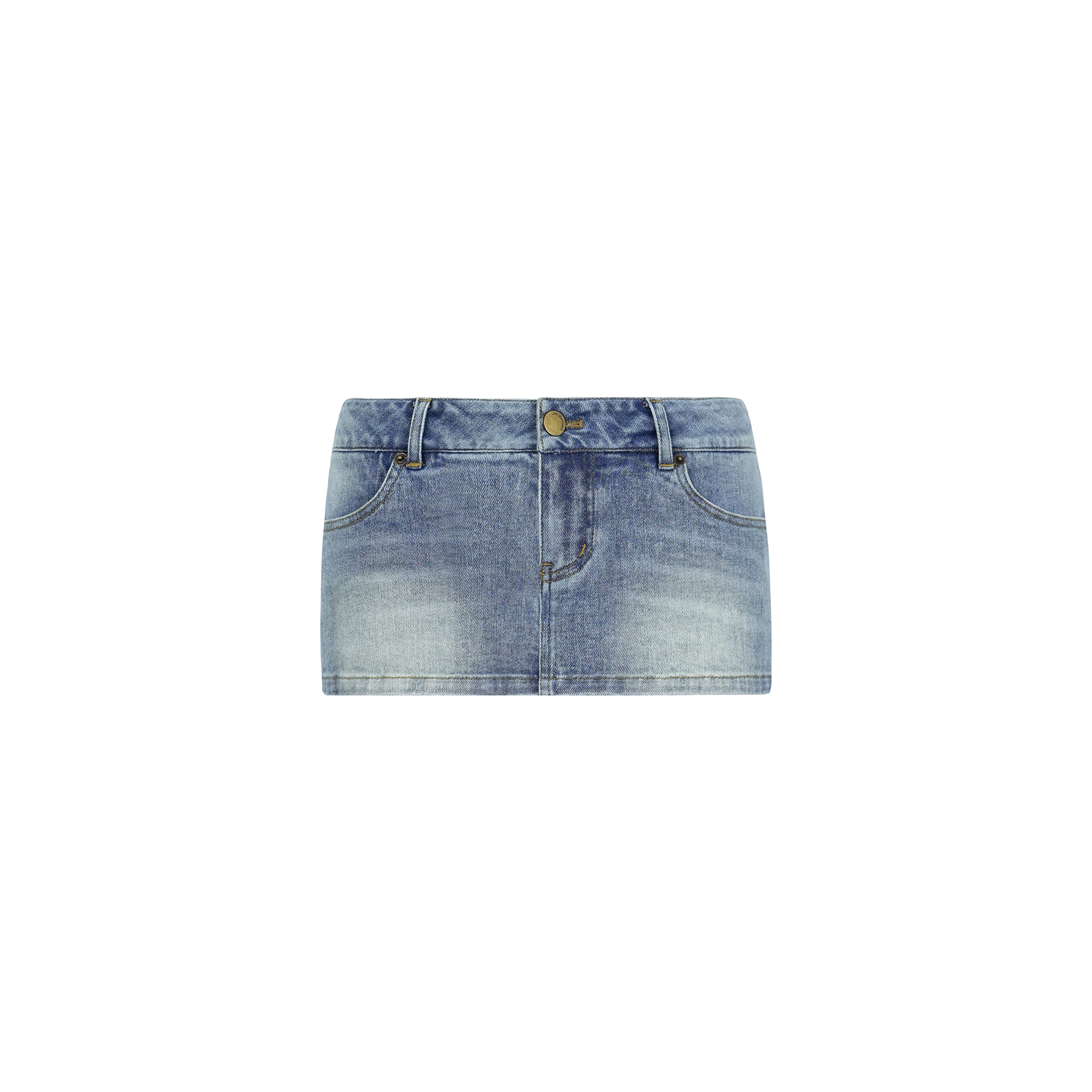 Retro Low-Waist Washed Distressed Stretchy Denim Blue Ultra-Short Skirt Pants - Y2K Inspired Fashion for Trendy Outfits