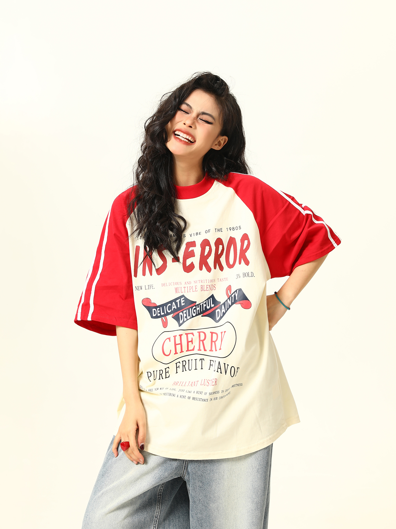 Retro Melange Spliced Short Sleeve T-Shirt for Couples - Unisex Letter Print Tee in 90s American Style Retro Melange Spliced Short Sleeve T-Shirt for Couples - Unisex Letter Print Tee in 90s American Style