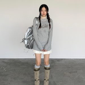 Retro Metal Decorative Slim-Fit Multi-Color Hooded Dress for 90s Inspired Style