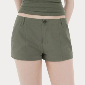 Retro Mid-Low Waist Straight Leg Work Shorts for Men, Casual Summer Style, 90s Inspired Fashion, Versatile Everyday Wear