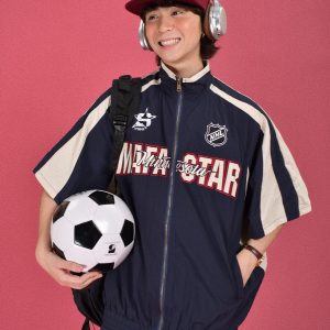 Retro Military Style Windbreaker Sports Suit for Summer - Casual Two-Piece Set for Couples