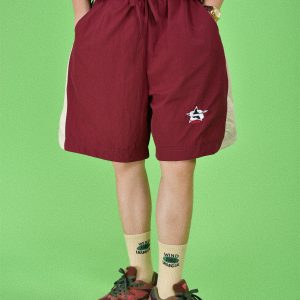 Retro Military Style Windbreaker Sports Suit for Summer - Casual Two-Piece Set for Couples