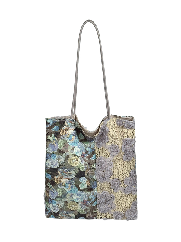 Retro Oil Painting Lace Canvas Tote Bag - 2025 Large Capacity Shoulder Bag for Commuters and Everyday Use Retro Oil Painting Lace Canvas Tote Bag - 2025 Large Capacity Shoulder Bag for Commuters and Everyday Use