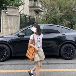 Retro Plaid Orange Tote Bag - Large Capacity Checkered Canvas Commuter Shoulder Bag for Stylish Shopping