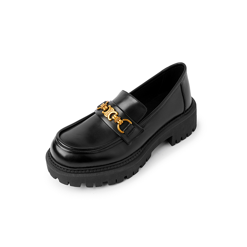 Retro Thick-Soled Leather Loafers for Women - Italian Slip-On Shoes for Spring and Autumn, Vintage Style Footwear
