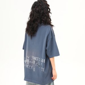 Retro Vintage Letter Print Short Sleeve T-Shirt for Women - Trendy American Style Summer Tee