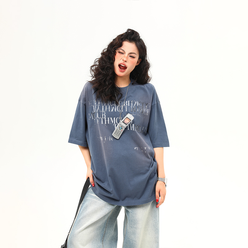 Retro Vintage Letter Print Short Sleeve T-Shirt for Women - Trendy American Style Summer Tee Retro Vintage Letter Print Short Sleeve T-Shirt for Women - Trendy American Style Summer Tee