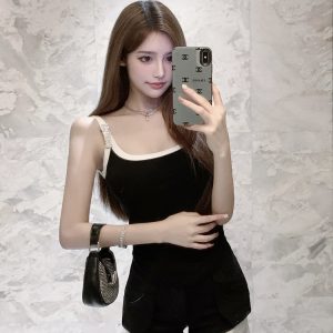 Rhinestone Camisole Top with Built-In Padding - Slim Fit, New Arrival, Perfect for 90s and Y2K Style