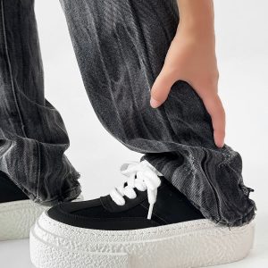 Round-Toe Thick-Soled Canvas Shoes for Teenagers - Height-Increasing White Platform Biscuit Shoes in Korean Style