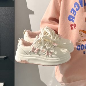 Sakura Pink Butterfly Sneakers for Women - 2025 Summer Euro Style Versatile Big Toe Shoes, Trendy & Hot Selling Footwear
