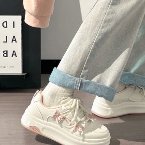 Sakura Pink Butterfly Sneakers for Women - 2025 Summer Euro Style Versatile Big Toe Shoes, Trendy & Hot Selling Footwear