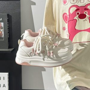 Sakura Pink Butterfly Sneakers for Women - 2025 Summer Euro Style Versatile Big Toe Shoes, Trendy & Hot Selling Footwear