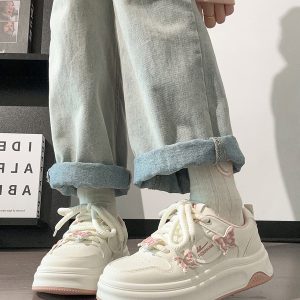 Sakura Pink Butterfly Sneakers for Women - 2025 Summer Euro Style Versatile Big Toe Shoes, Trendy & Hot Selling Footwear
