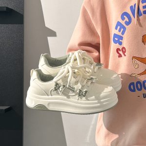 Sakura Pink Butterfly Sneakers for Women - 2025 Summer Euro Style Versatile Big Toe Shoes, Trendy & Hot Selling Footwear