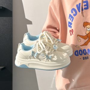 Sakura Pink Butterfly Sneakers for Women - 2025 Summer Euro Style Versatile Big Toe Shoes, Trendy & Hot Selling Footwear