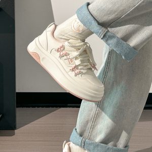 Sakura Pink Butterfly Sneakers for Women - 2025 Summer Euro Style Versatile Big Toe Shoes, Trendy & Hot Selling Footwear