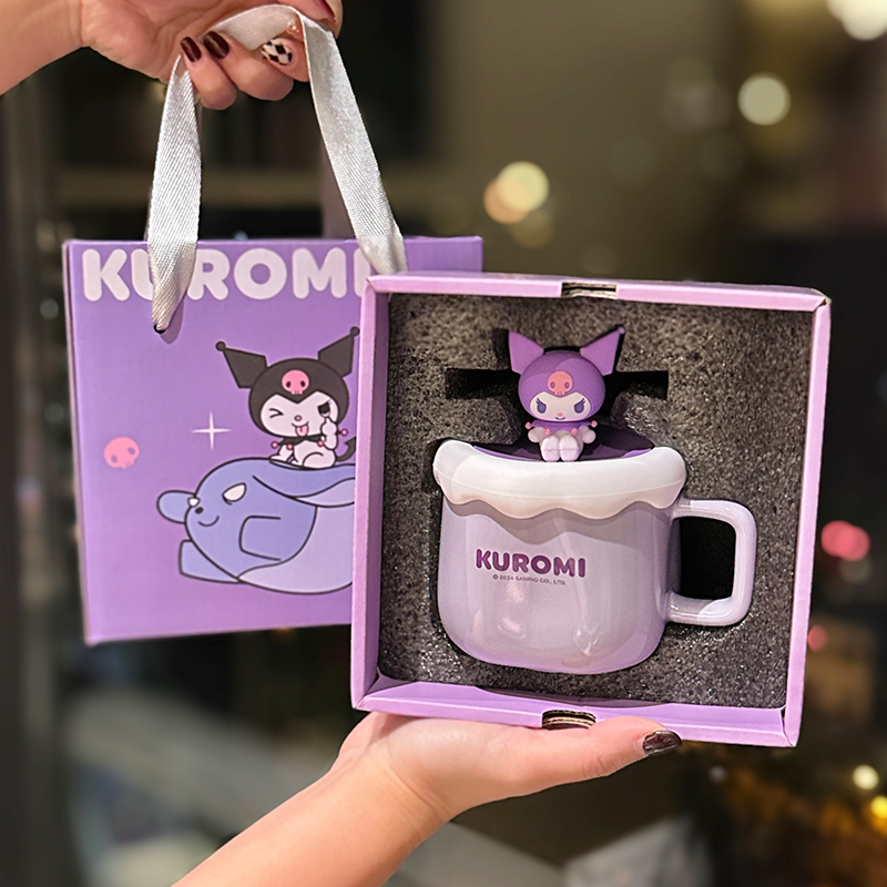 Sanrio Kuromi Ceramic Mug - Cute Cinnamoroll Coffee Cup, Perfect Birthday Gift for Girls, Collectible Kawaii Style Drinkware