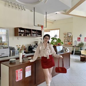 Satin A-Line Midi Skirt in Tipsy Cherry, Plus Size, Slimming Design for Summer, Cool and Casual, 90s Inspired Fashion