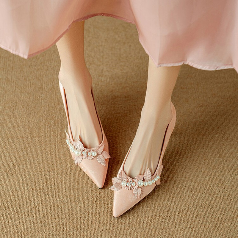 Satin Stiletto High Heels for Women - Italian Style Socialite Wedding Shoes, Shallow Mouth Design, High-End Fashion Footwear