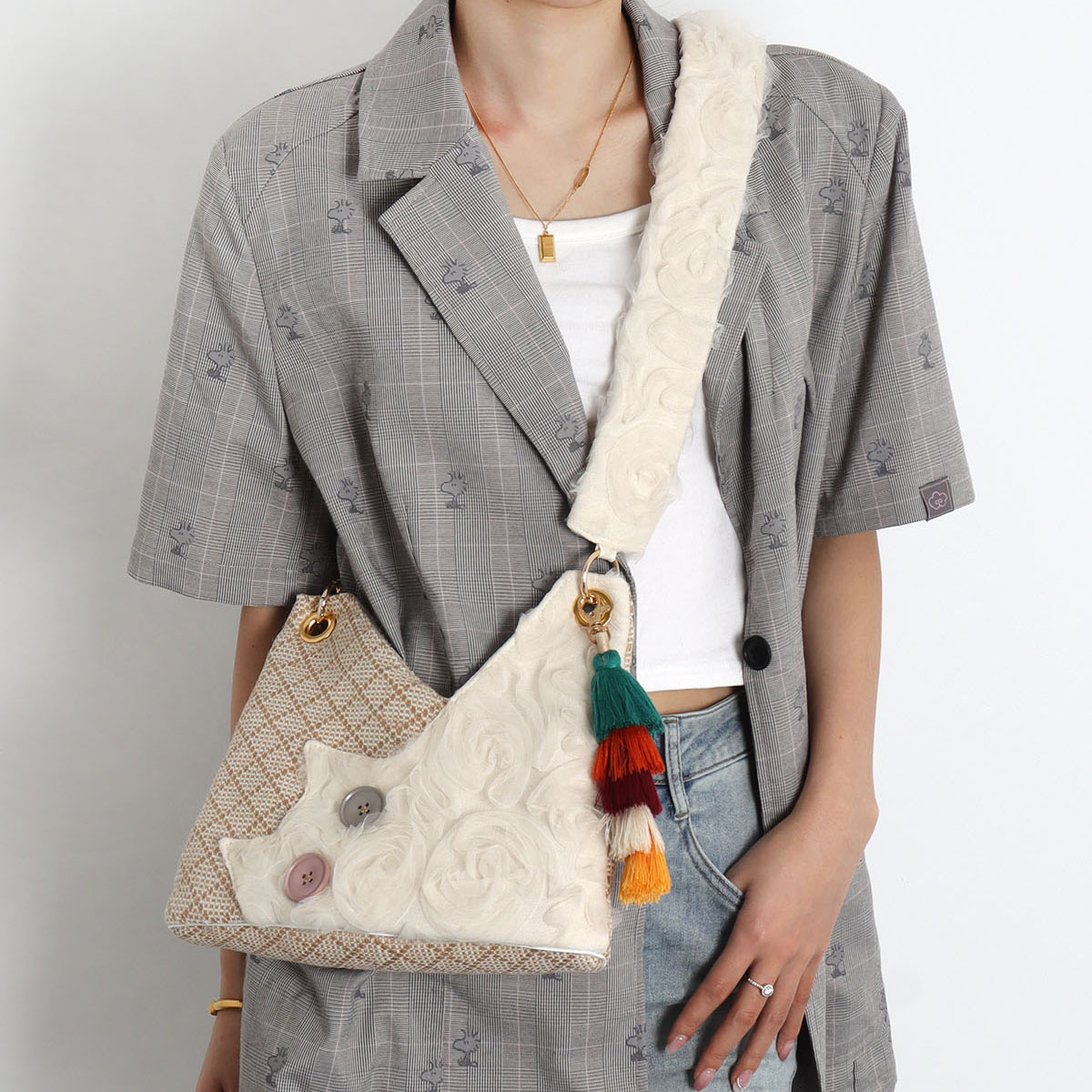 Seaside Vacation Cat Shoulder Crossbody Bag - Spring/Summer Style for Trendy Days