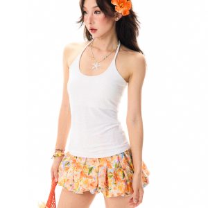 Sexy Girl Tank Top with Chest Pad for Women - Slim Fit Summer Versatile Crop Top, Y2K Style