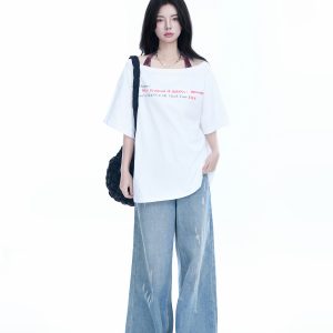 Sexy Halter Top and White Off-Shoulder Short Sleeve T-Shirt Two-Piece Set for Women - Trendy Loose Half-Sleeve Style