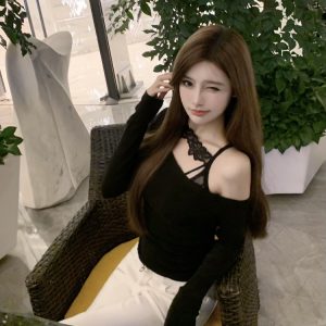 Sexy Lace Layered Top with Built-In Chest Pad - Women's Outerwear for Y2K and Korean Style Fashion