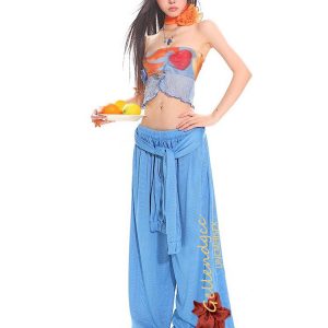 Sexy Lace Tank Top and Breathable Mesh Wide-Leg Pants Set for Summer, Y2K Style, Trendy Women's Outfit