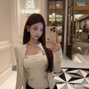 Sexy Slim Double-Breasted Knitted Camisole Top for Women - Luna Lona Small Fragrant Wind Style