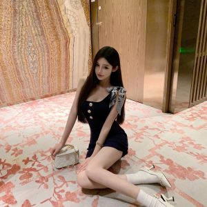 Sexy Slim Fit Knitted Tank Dress - Luna Lona 210 Style, Perfect for 90s and Y2K Fashion Trends