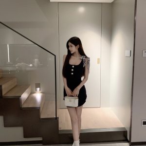 Sexy Slim Fit Knitted Tank Dress - Luna Lona 210 Style, Perfect for 90s and Y2K Fashion Trends