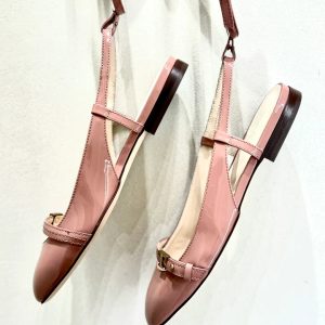 Sheepskin French Round Toe One-Strap Flat Shoes for Women - Gentle Style Ballet Sandals with Open Back and Closed Toe