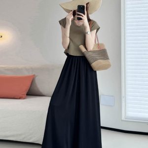 Sheer Chiffon Wide-Leg Pants - Lightweight, Slimming Effect, Wrinkle-Resistant, Cool Summer White with Pockets