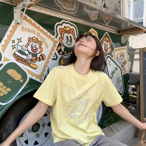 Silver 3D Conch Print Short Sleeve T-Shirt for Women - Loose Fit Pure Cotton Summer Top - Trendy 2025 Fashion Essential