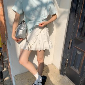 Silver 3D Conch Print Short Sleeve T-Shirt for Women - Loose Fit Pure Cotton Summer Top - Trendy 2025 Fashion Essential