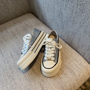 Silver Lace-Up Sneakers for Women - 2025 New Style Genuine Leather Thick-Soled Height-Increasing Casual Sports Shoes