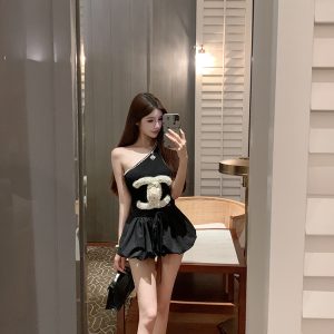 Slanted Shoulder Design Fragrant Wind Vest - Trendy Small Fit for Summer, Casual Chic Style